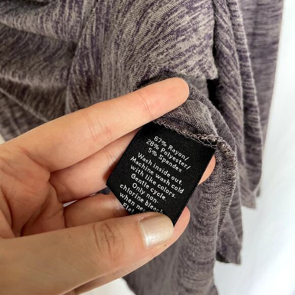 Rock & Republic purple heathered long sleeved sweater v-neck women's size L - Picture 4 of 7